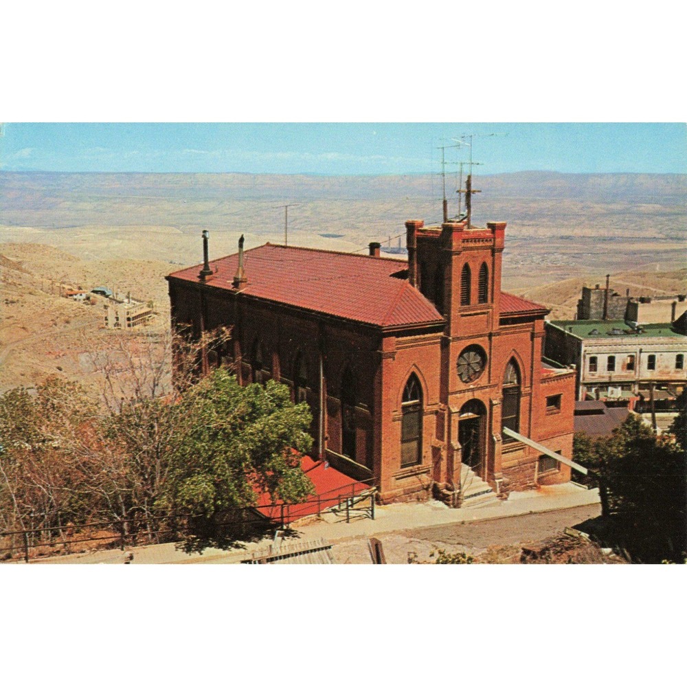 Vintage Holy Family Catholic Church Jerome Arizona Postcard Bob Bradshaw S-41172 - Picture 1 of 2